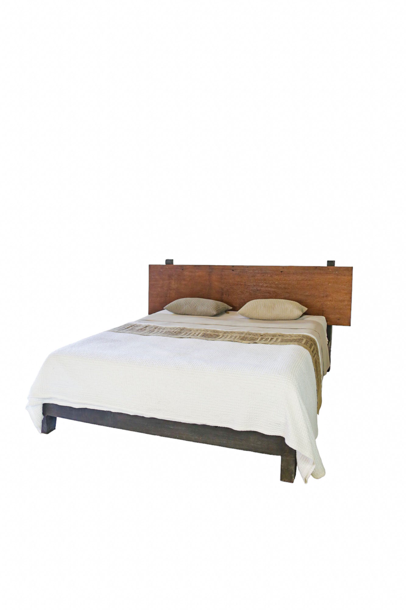 Cama Rústica De Madera Negra
