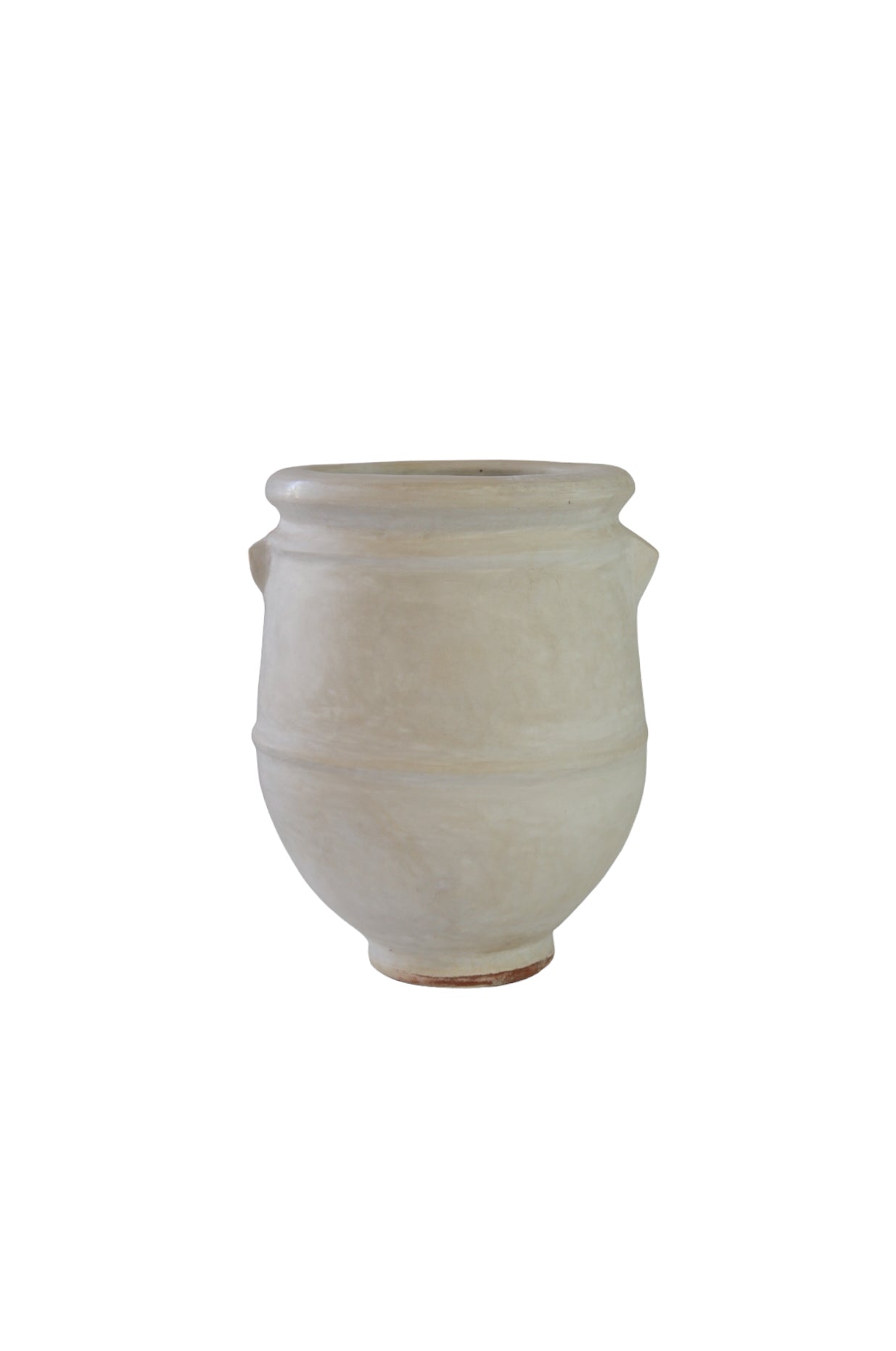Maceta Tadelakt Blanco Con Aros ø50 H75