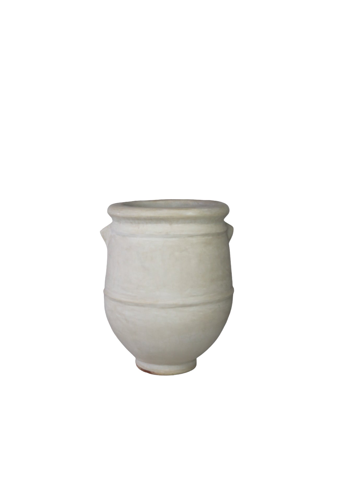 Maceta Tadelakt Blanco Con Aros ø50 H75
