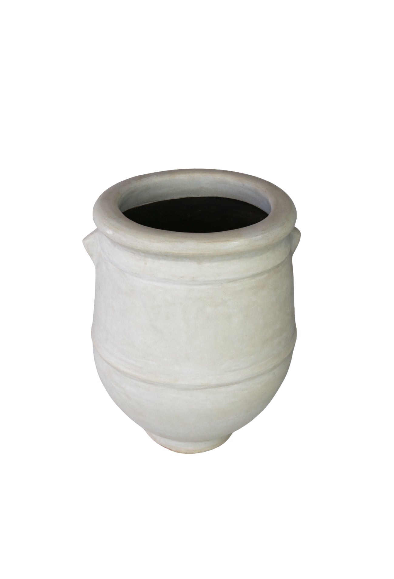 Maceta Tadelakt Blanco Con Aros ø50 H75