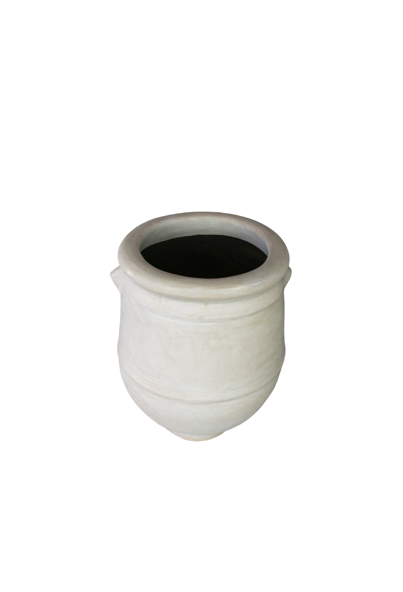 Maceta Tadelakt Blanco Con Aros ø50 H75