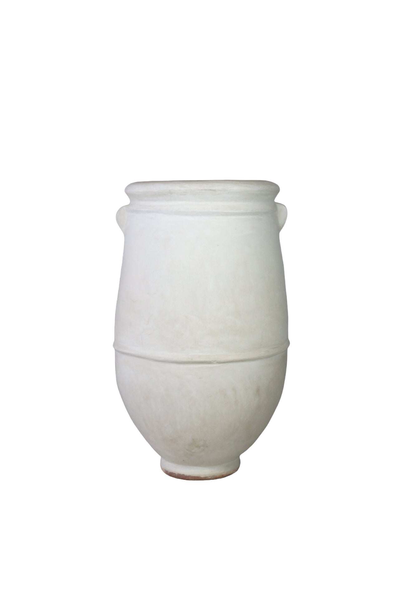 Maceta Tadelakt Blanco Con Aros ø50 H100