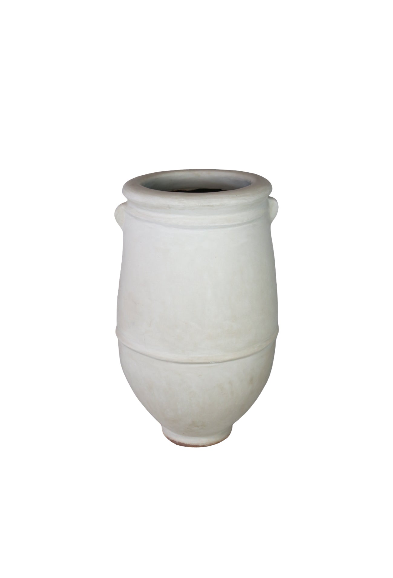 Maceta Tadelakt Blanco Con Aros ø50 H100