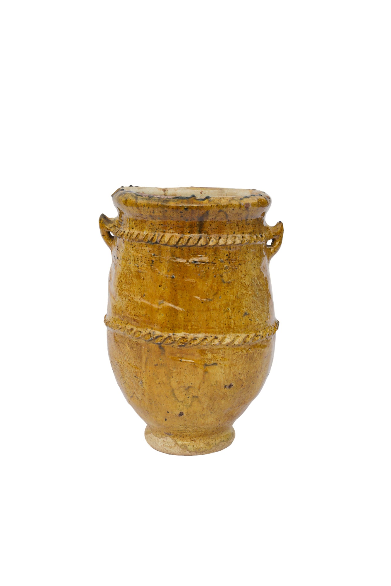 Maceta de terracota esmaltada marrón Alt. 57