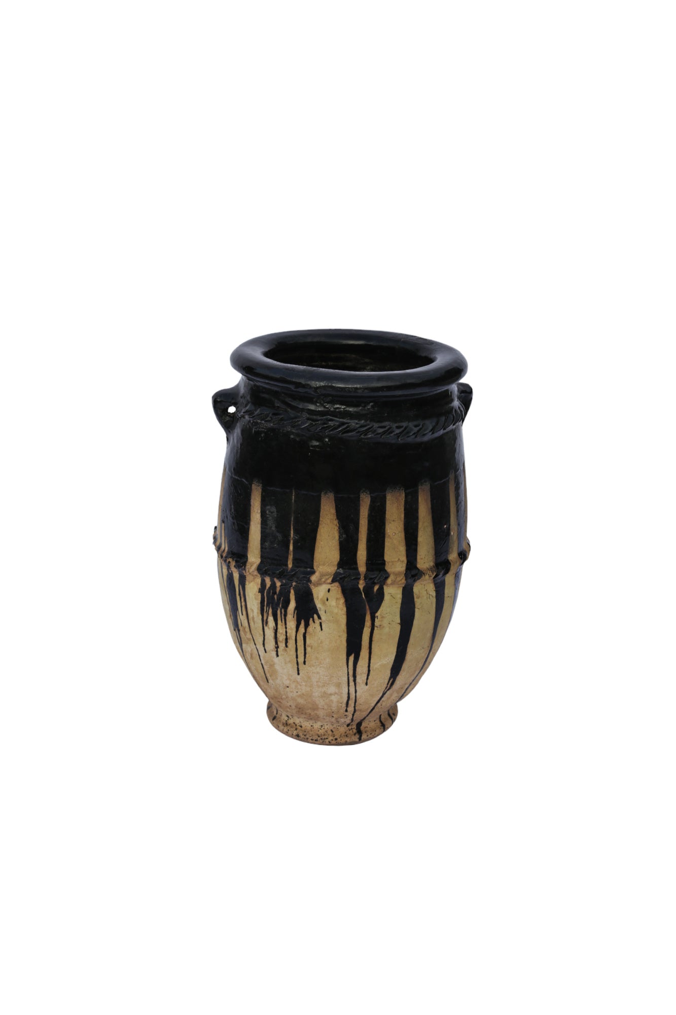 Maceta Pequeña De Terracota Con Gotas Negras