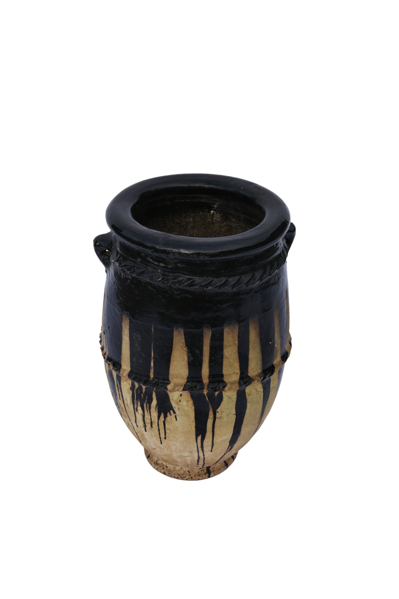 Maceta Pequeña De Terracota Con Gotas Negras