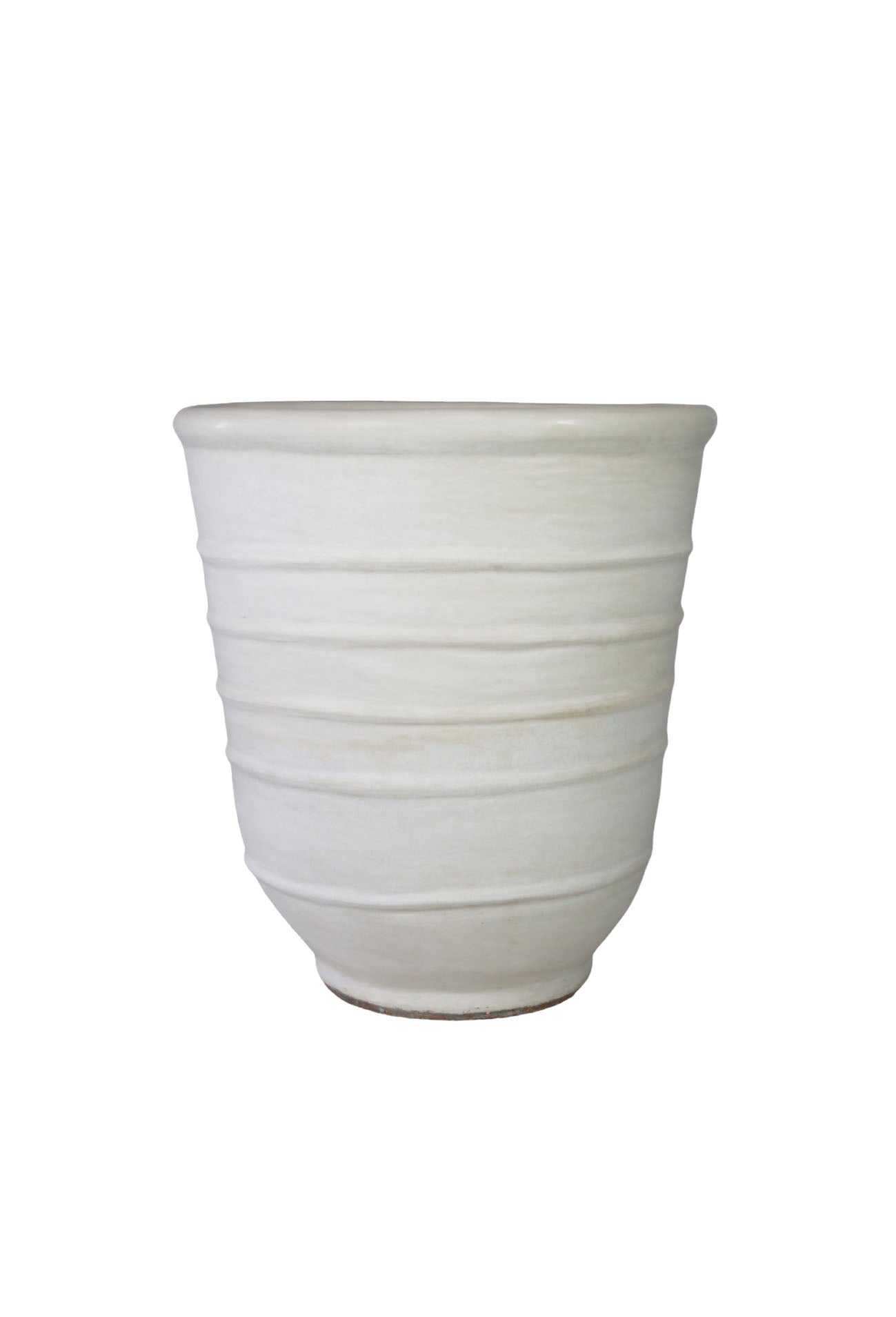 Maceta Tadelakt Blanco Con Aros ø67 H77