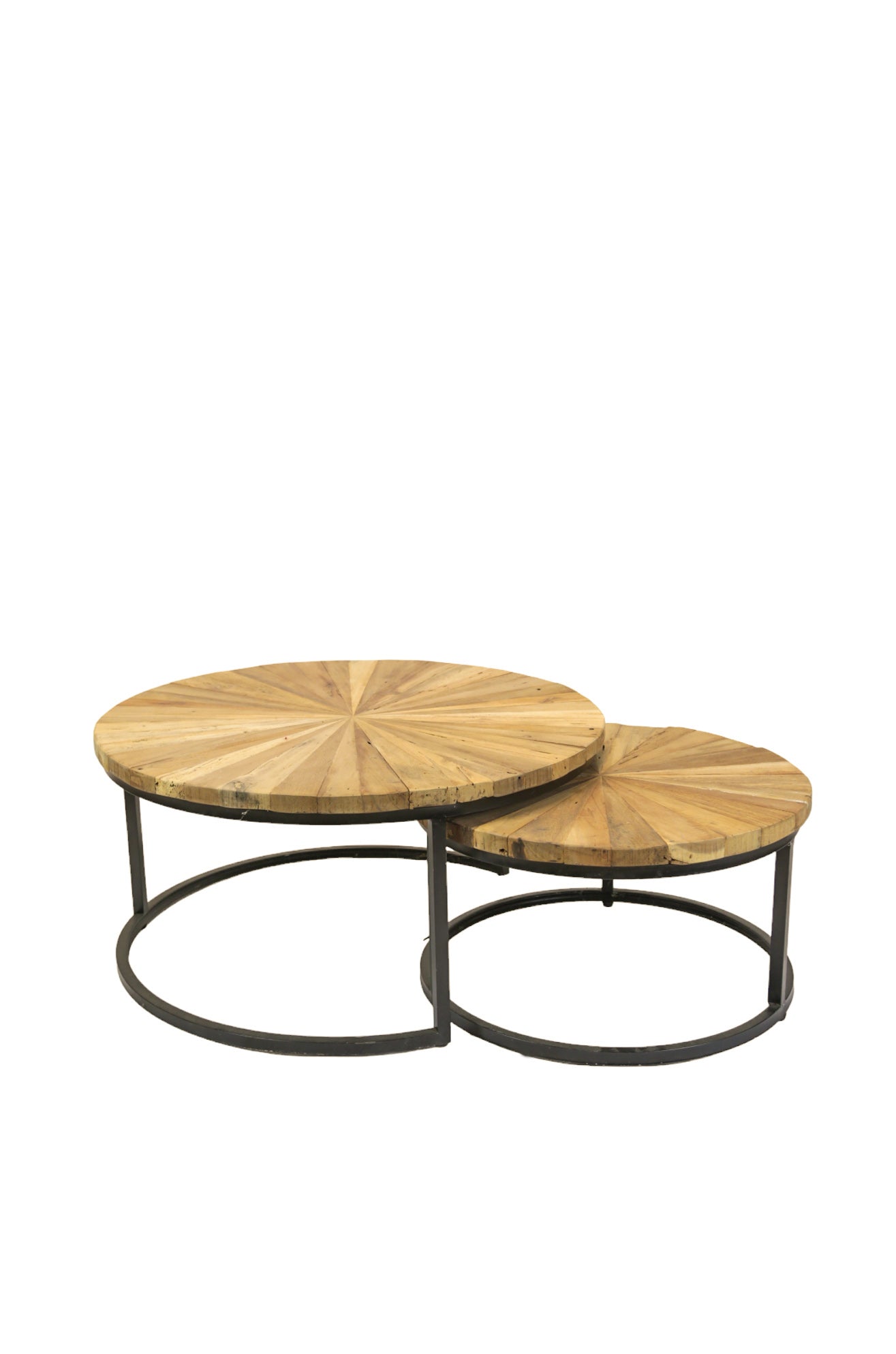 Juego de mesa redonda Java con patas de hierro negro