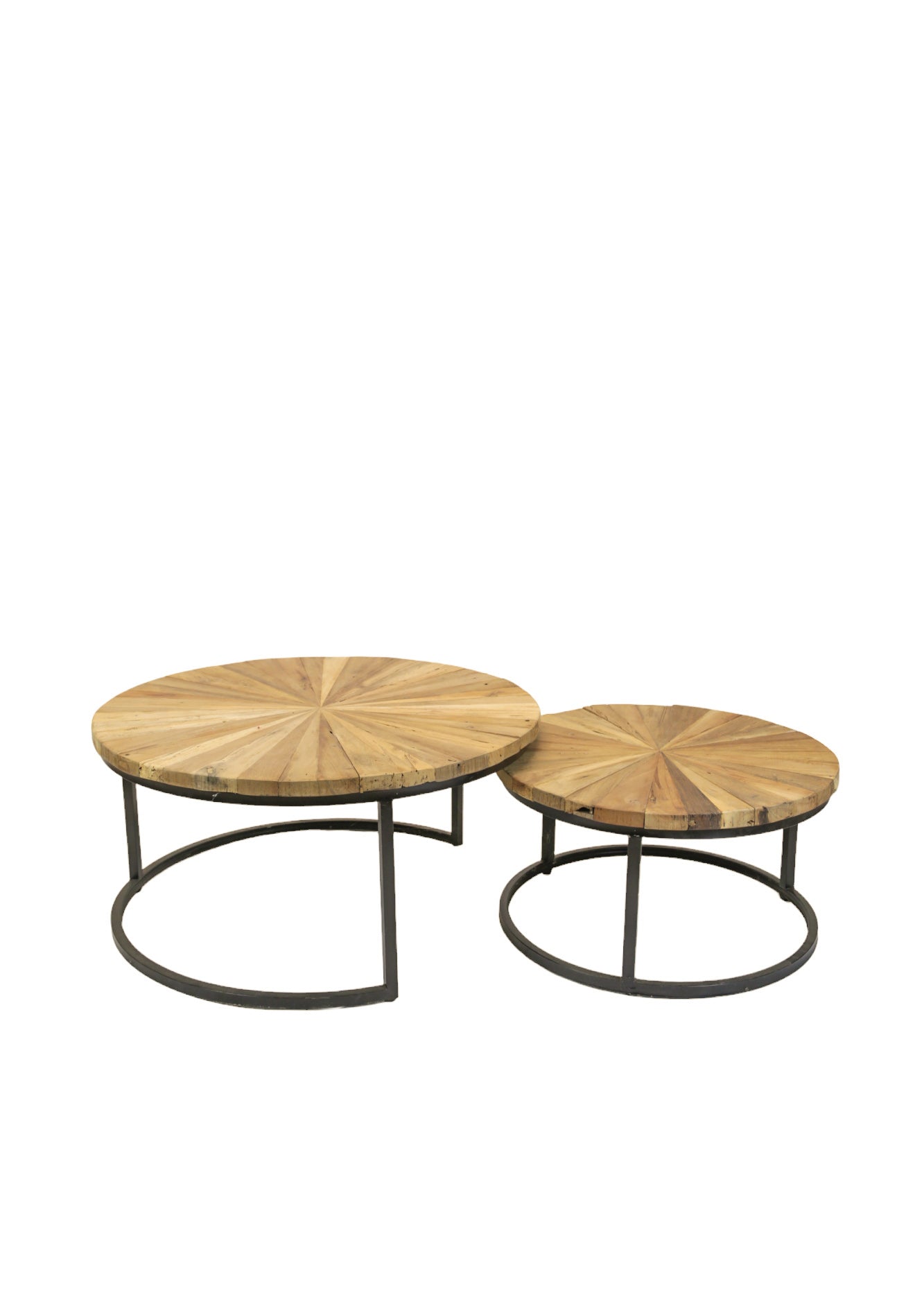 Juego de mesa redonda Java con patas de hierro negro