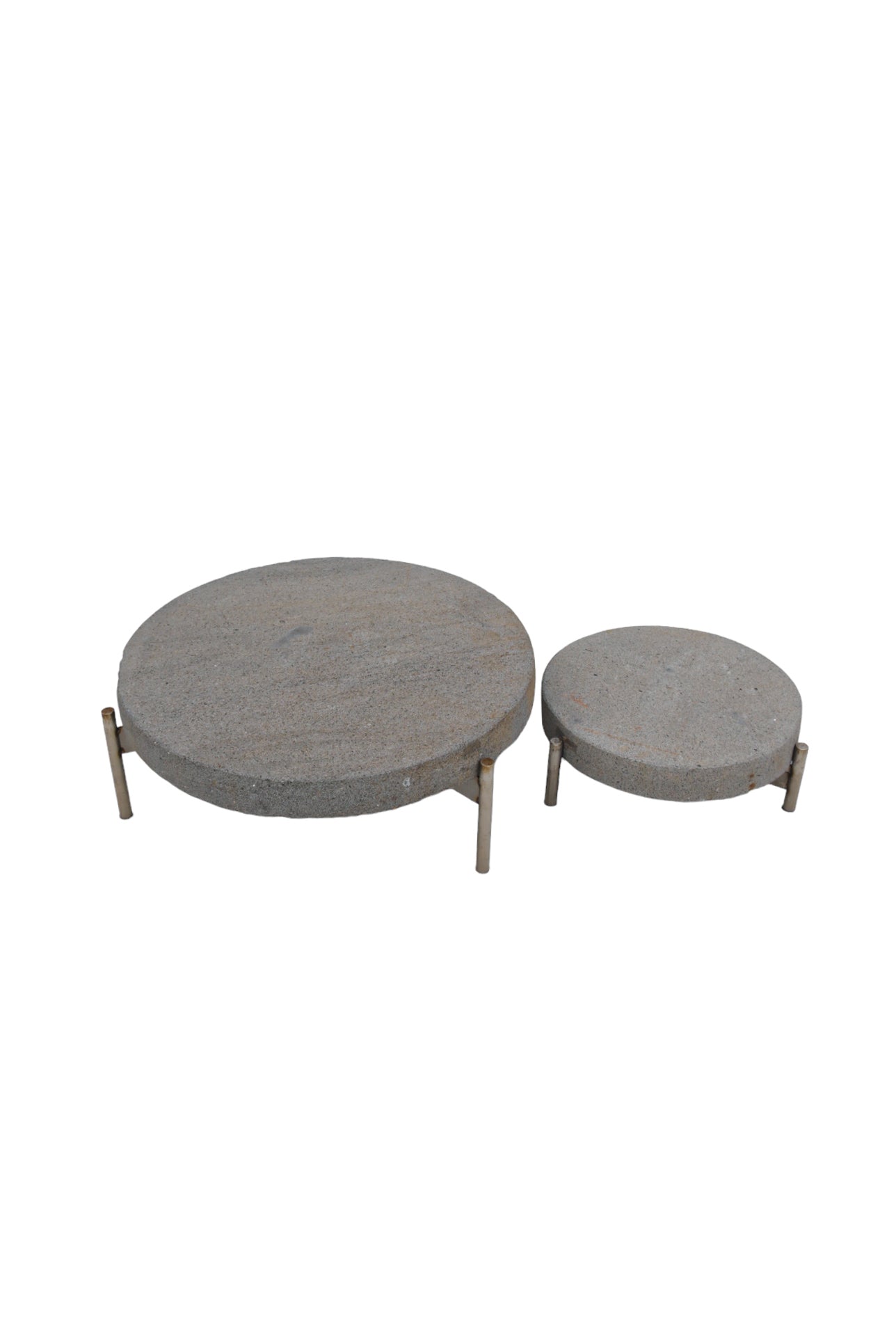 Mesa de Centro Redonda de Piedra de Lava Volcánica ø50 Sin Pie