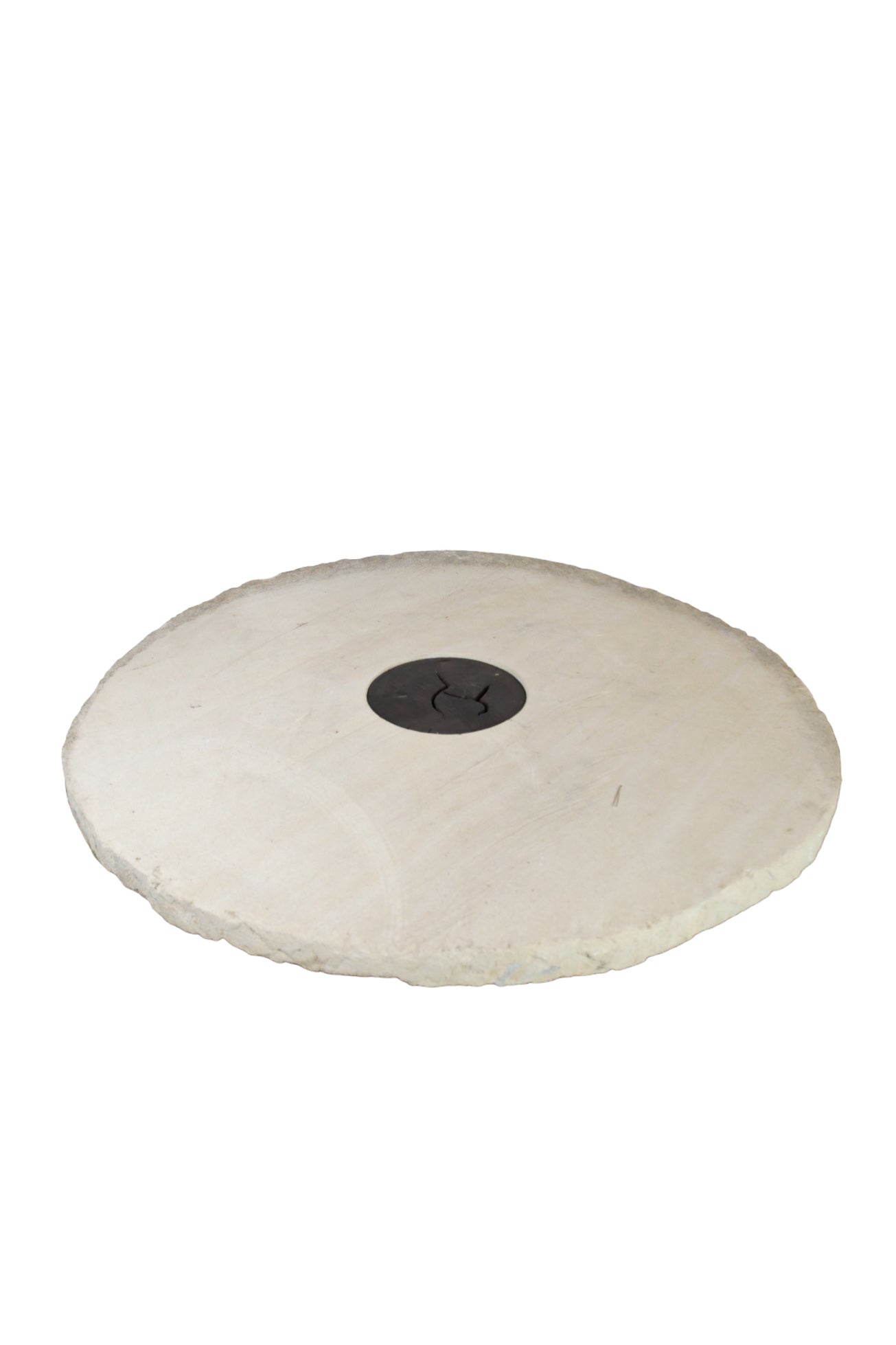 Mesa De Centro Redonda De Hormigón Con Pata De Tronco De Árbol ø140