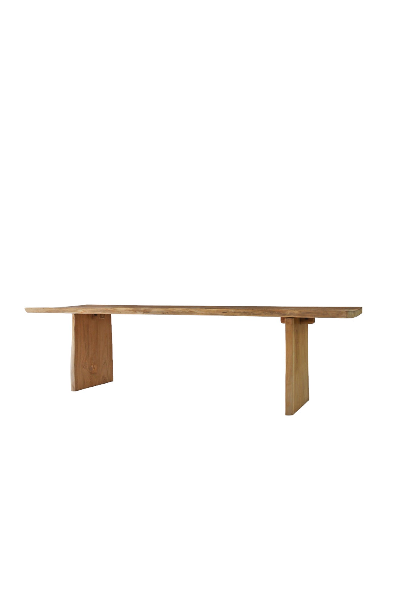 Mesa de comedor irregular de madera de teca 90x280cm