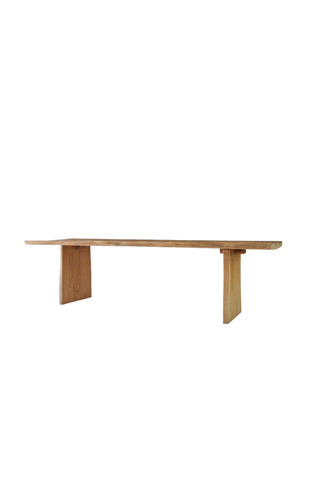 Mesa de comedor irregular de madera de teca 90x280cm