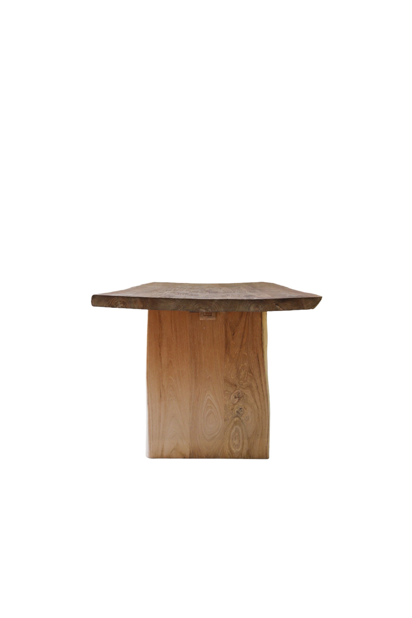 Mesa de comedor irregular de madera de teca 90x280cm