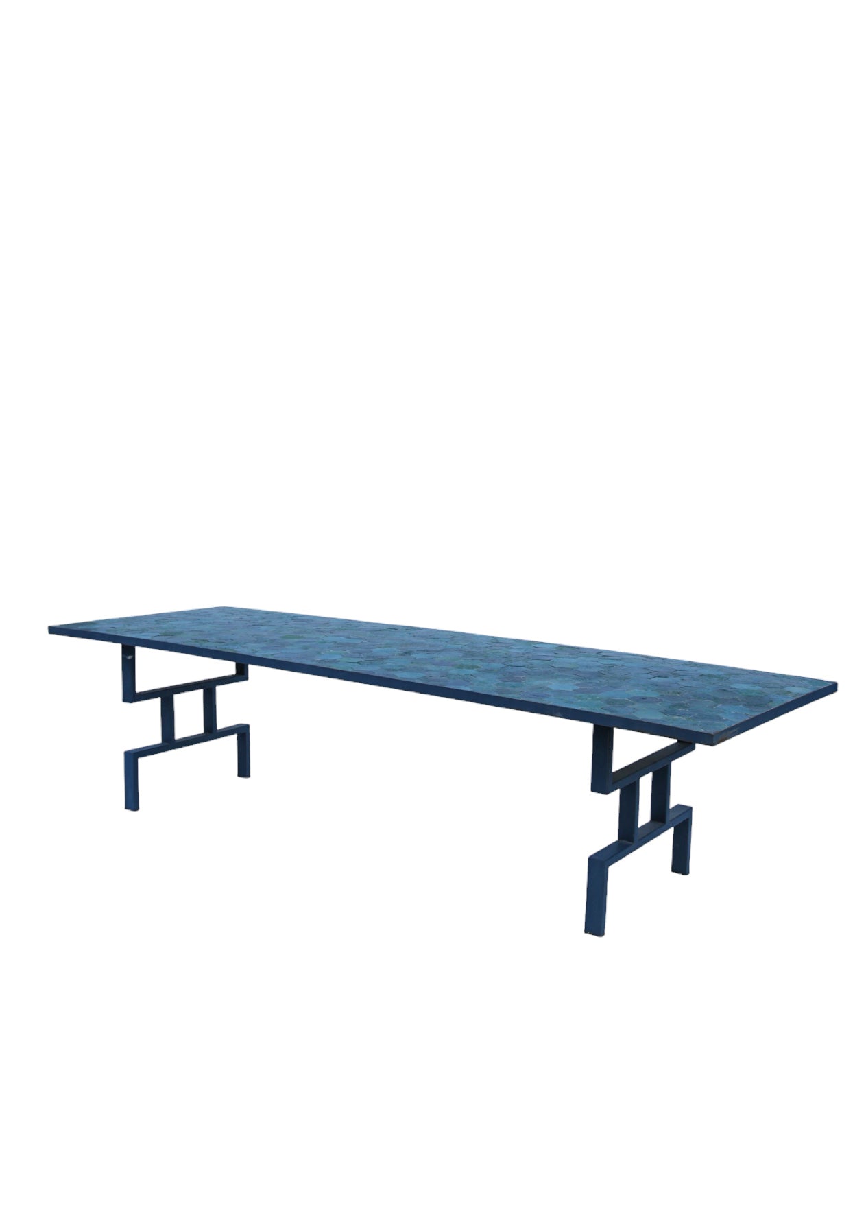 Mesa Zellige rectangular verde 100x300cm
