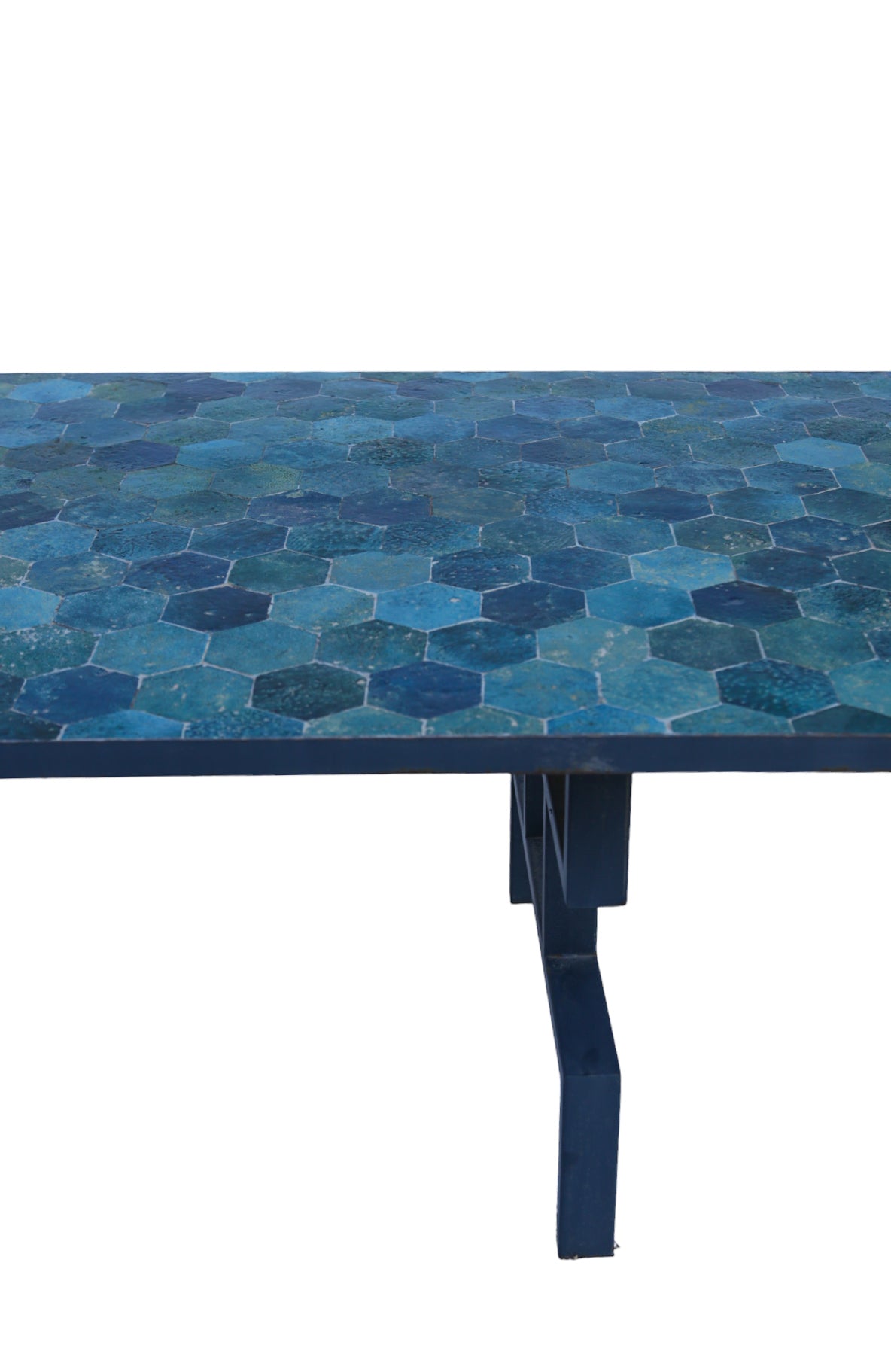 Mesa Zellige rectangular verde 100x300cm