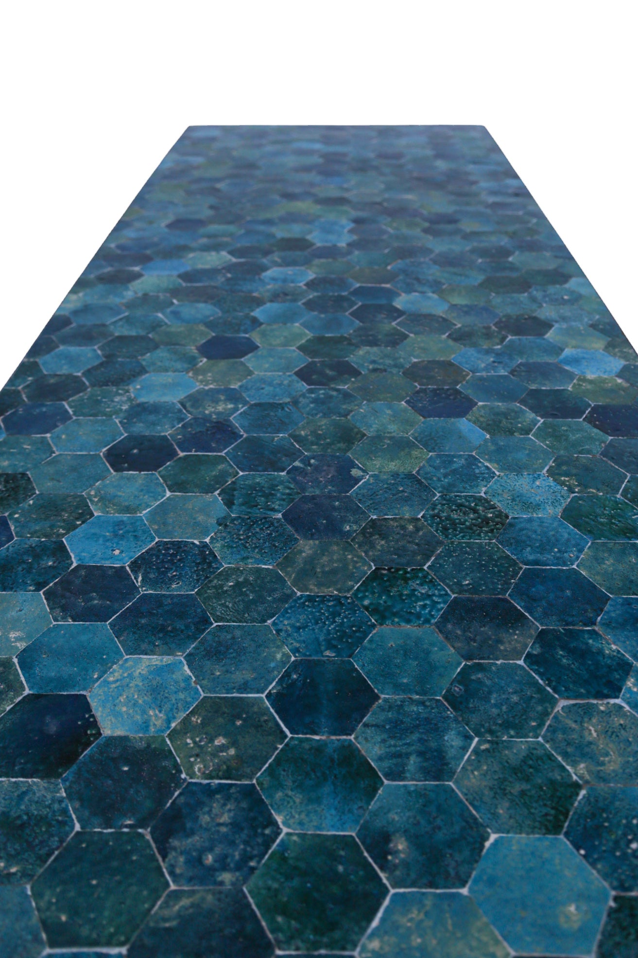 Mesa Zellige rectangular verde 100x300cm