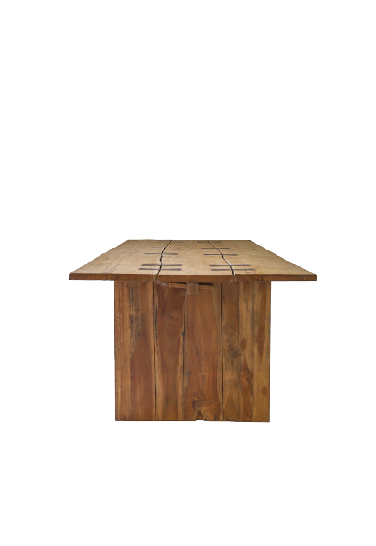 Mesa De Madera De Teca Con Lazos Negros 110x250cm