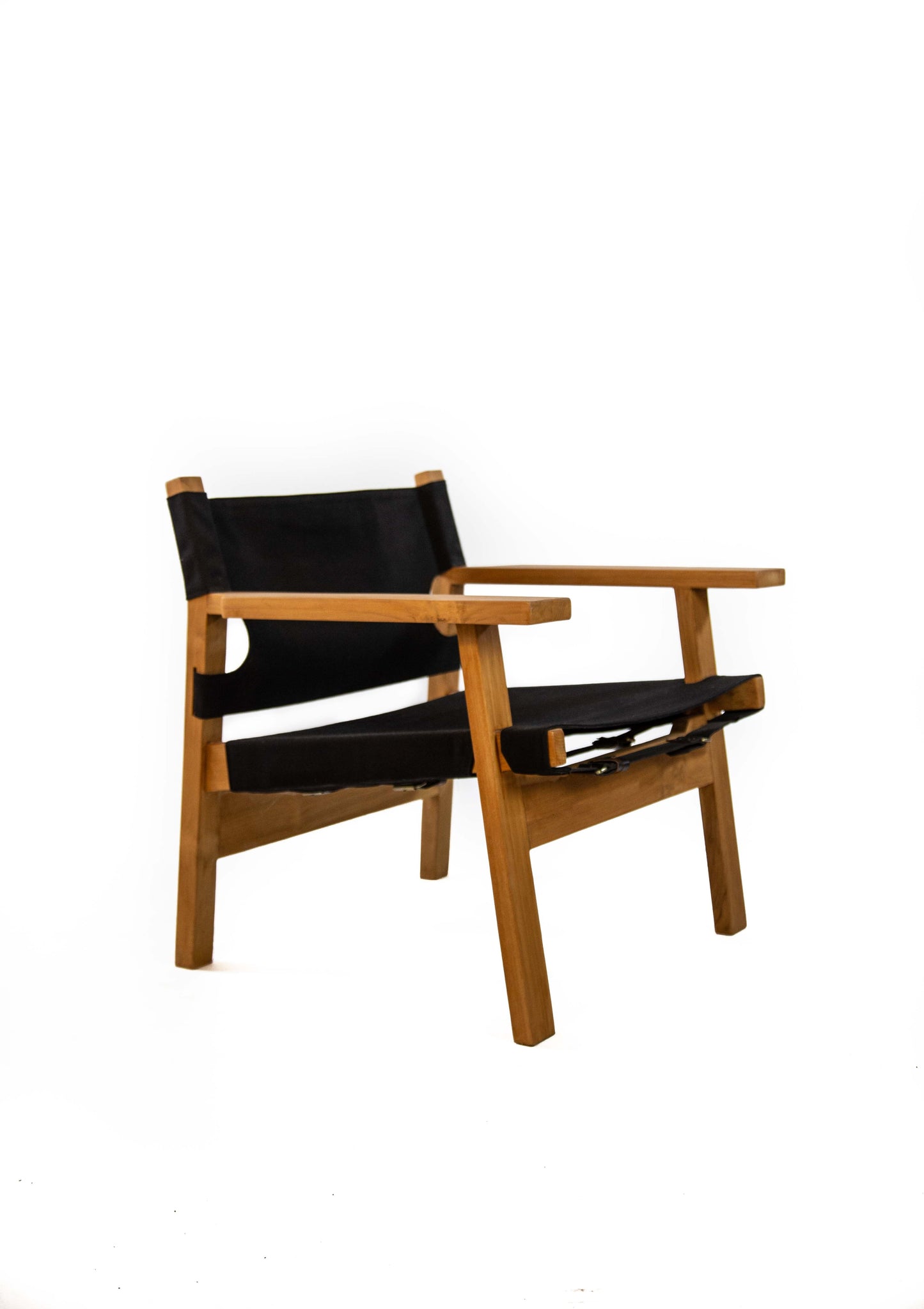 Sillón español de lona negra