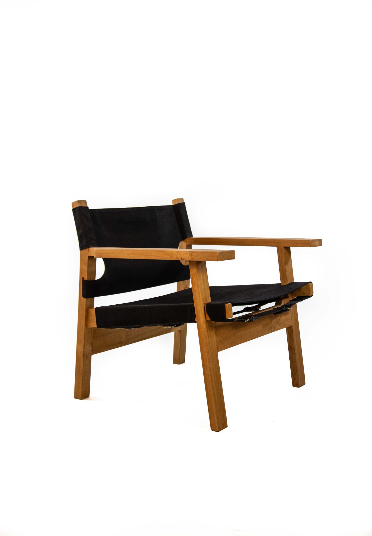 Sillón español de lona negra