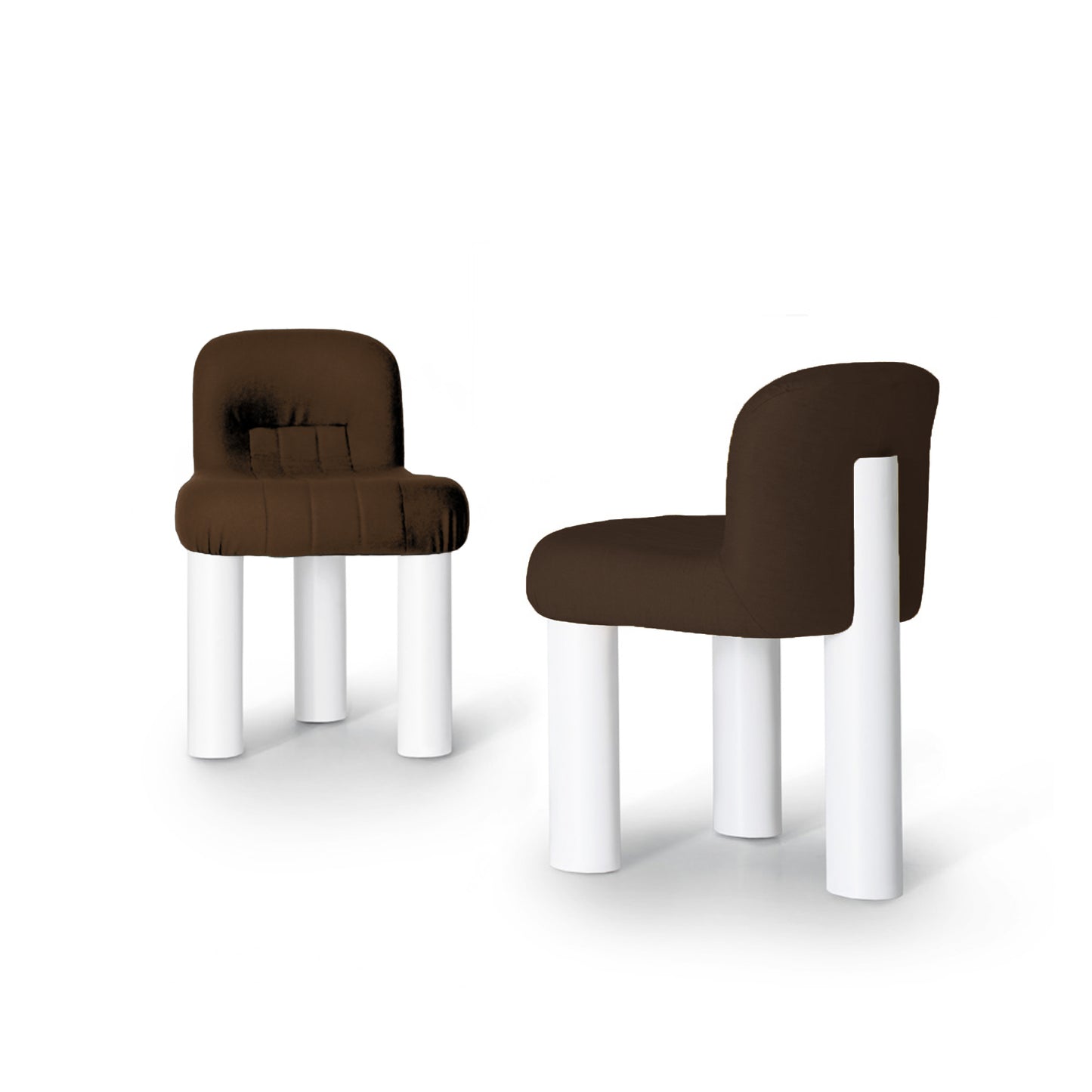 Silla Arflex Botolo Marrón Patas Blancas