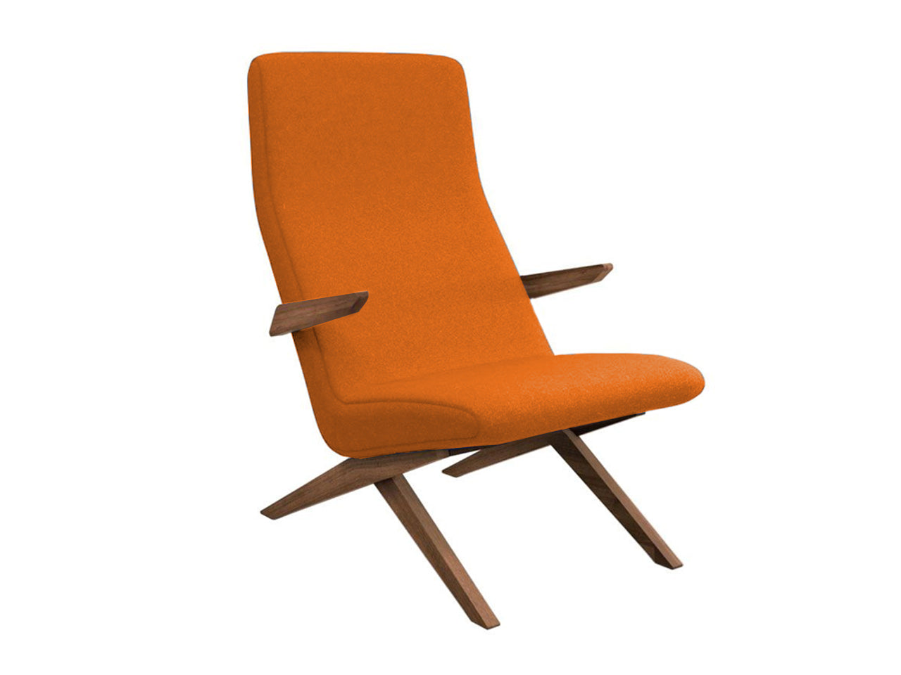 Sillón Cassina con respaldo alto y estructura de roble tintado