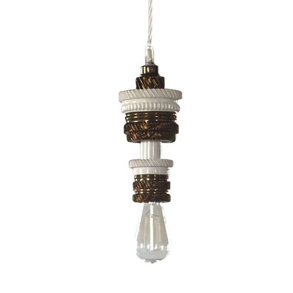 Karman Mek Lámpara Colgante Blanco/Bronce ø17cm