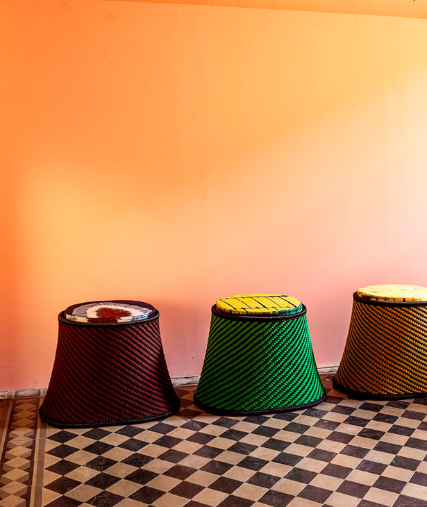Taburete Moroso Baobab Pouf Noir Vert