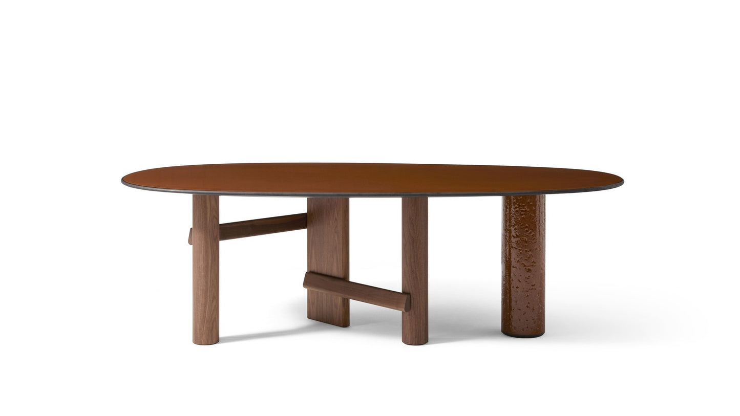 Mesa Cassina Sengu Gres Cerámica Y Roble Natural