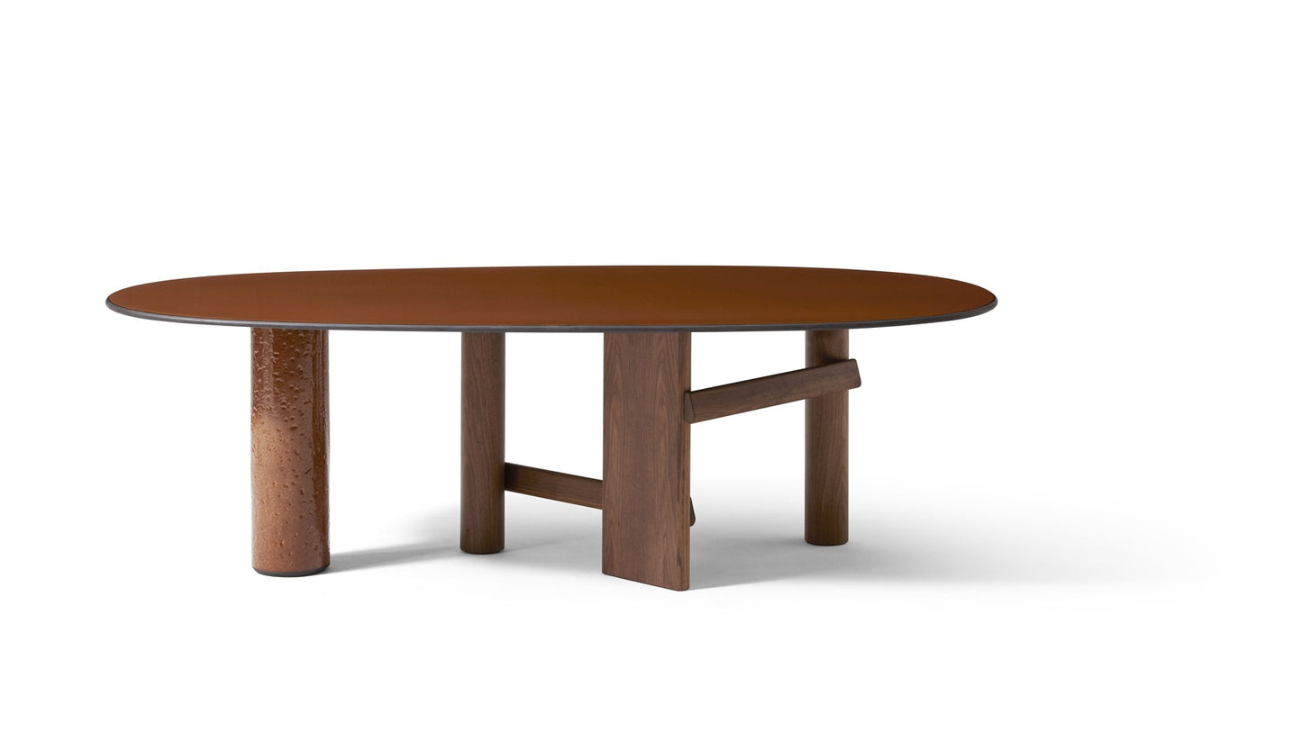 Mesa Cassina Sengu Gres Cerámica Y Roble Natural