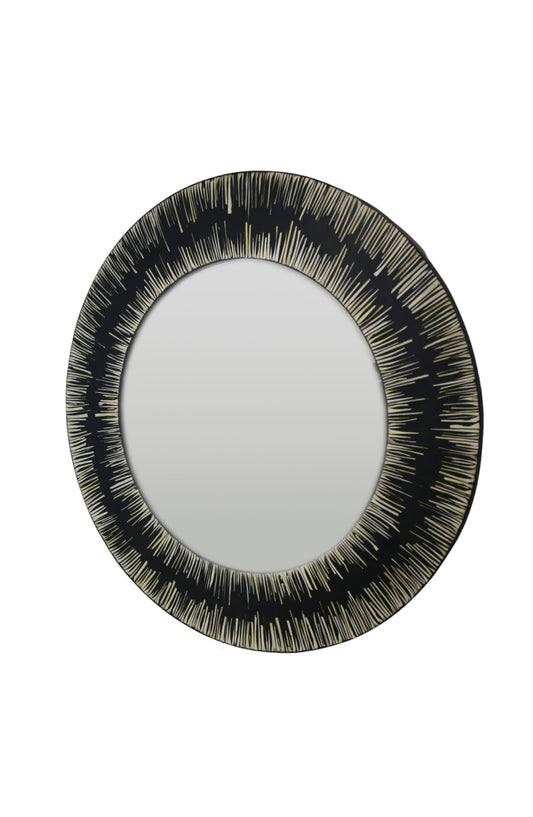 Round Black & White Resin Mirror ø150cm