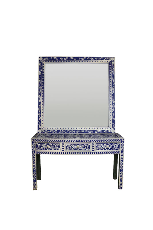 White & Blue Resin Mirror 140x140cm