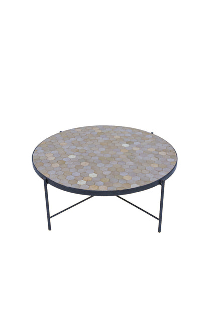 Mesa Auxiliar Redonda Beige ø80cm 