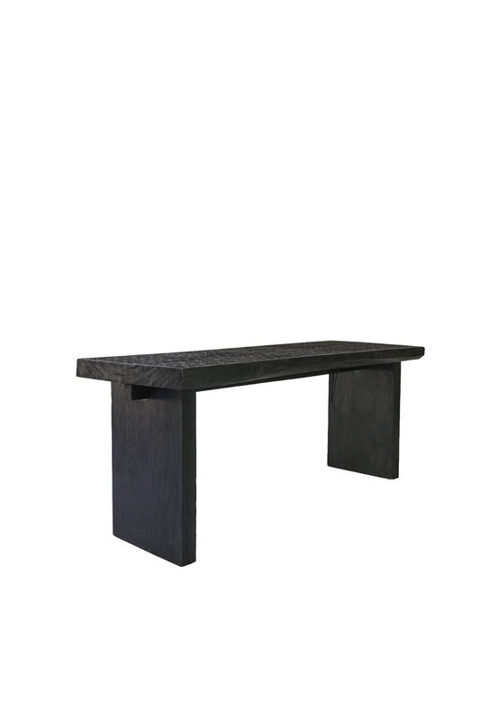 Black Wooden Carved Side Table 70x201cm