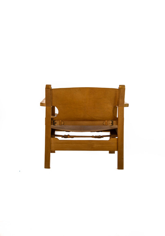 Spanish Brown Leather Armchair